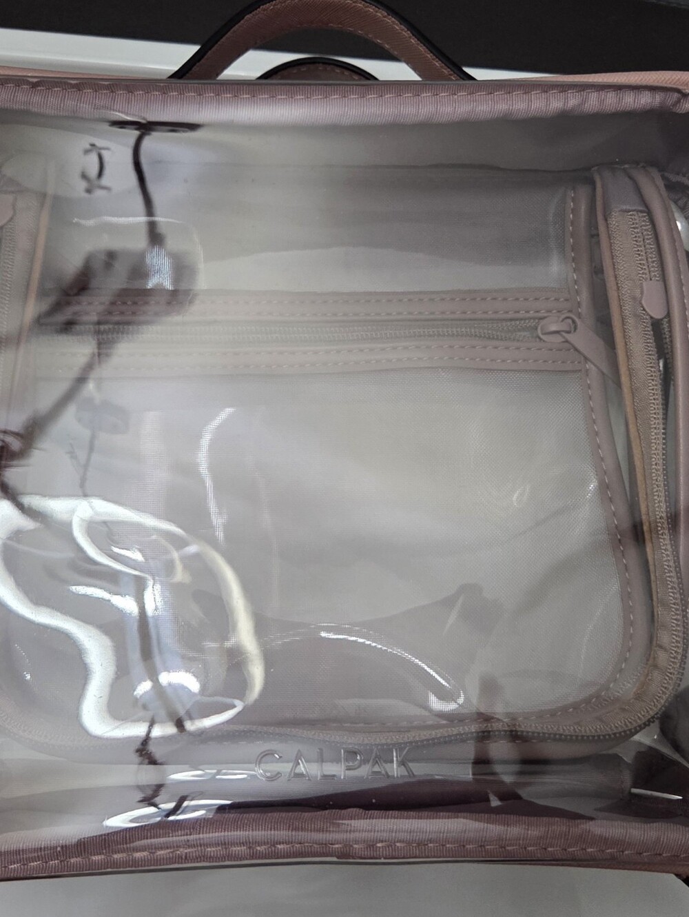 CALPAK Clear Pink Travel Cosmetic Bag